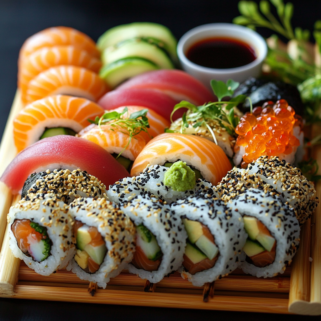 honglinh822632 A vibrant beautifully arranged sushi platter s 2b938afa 5991 428c b9d2 af2ddcceb10b 3 home